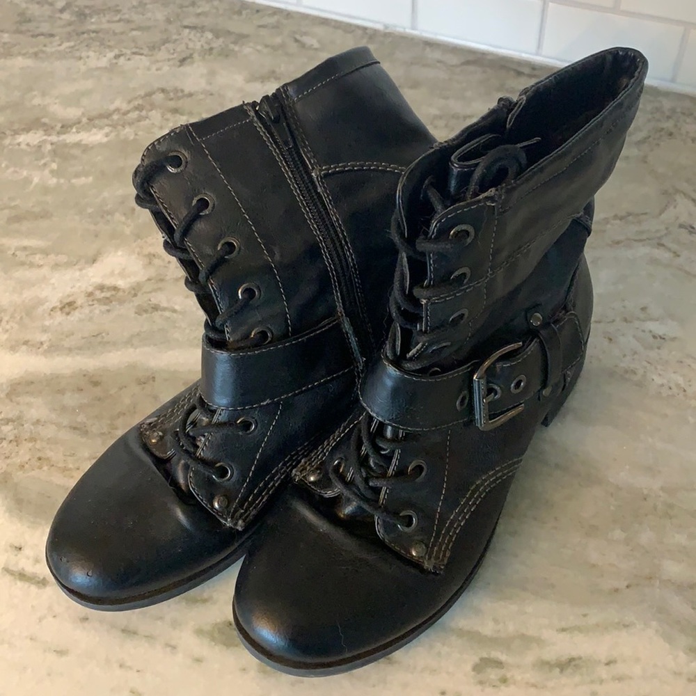 G by Guess Mid Calf Booties in Black